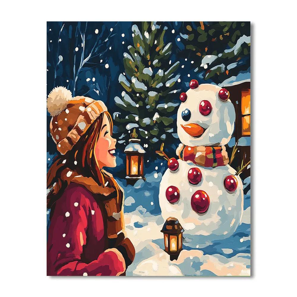 Anna Winter Berry Star Snowman DIY paint by numbers
