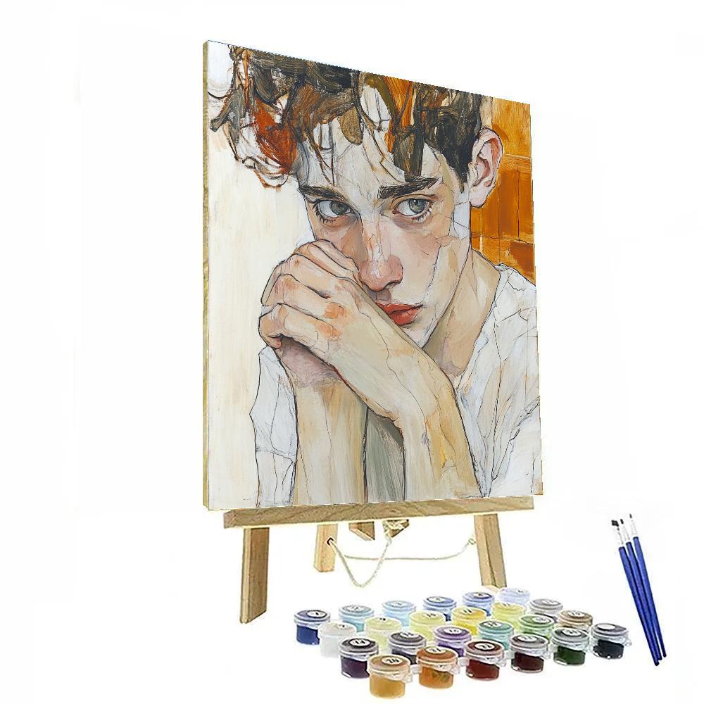 Egon Schiele Inspired Intense Portrait In Studio paint by number