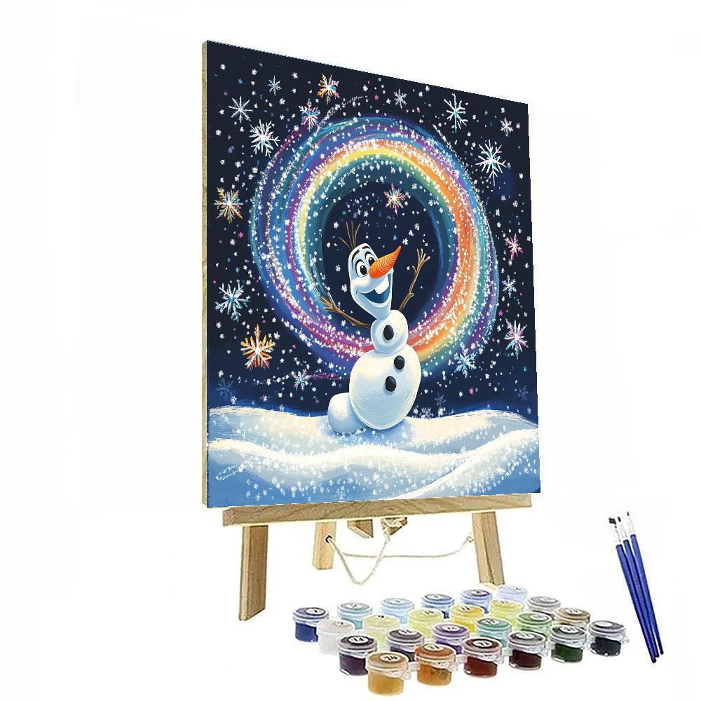 Olaf Rainbow Snowflake Galaxy paint by color