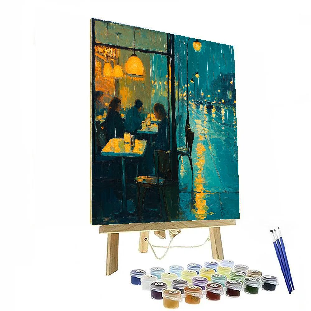 Edward Hopper Inspired Rainy Night Diner Painting by numbers kit