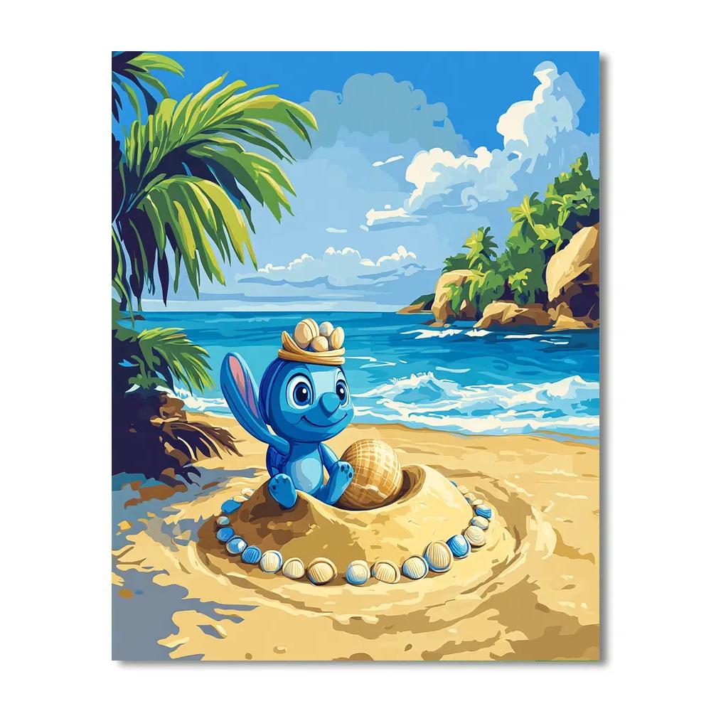 Stitch Tropical Planet Sandbox paint by numbers