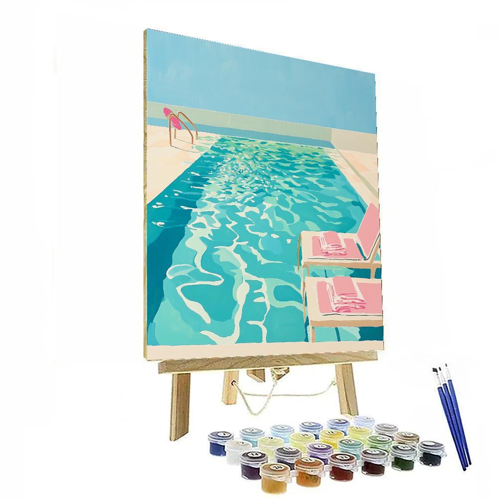 David Hockney Inspired Swimming Pool Afternoon paint by number