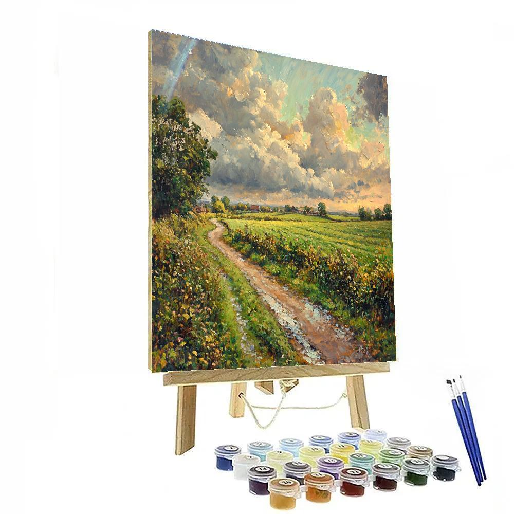 John Constable Inspired Countryside Rainbow After Storm painting number kit