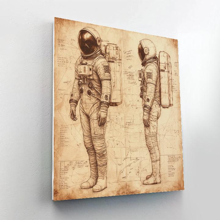 Leonardo Da Vinci Inspired Astronaut Anatomy Study DIY paint by numbers