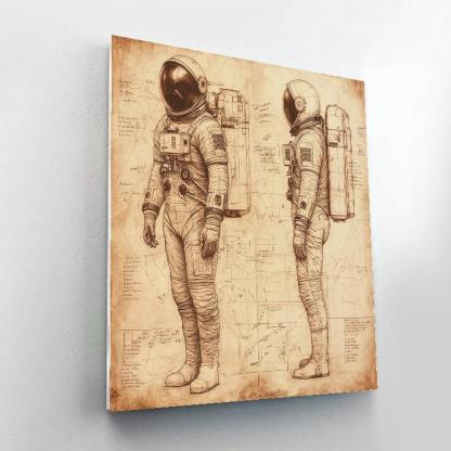 Leonardo Da Vinci Inspired Astronaut Anatomy Study DIY paint by numbers