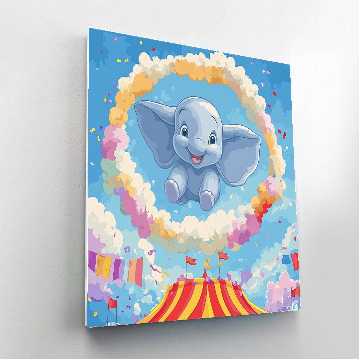 Dumbo Cloud Ring Circus Flight Numbered painting kits