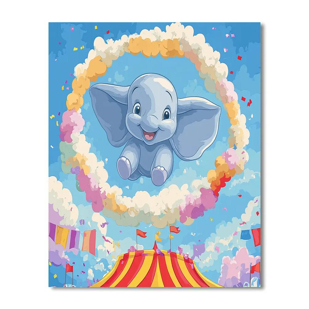 Dumbo Cloud Ring Circus Flight Numbered painting kits