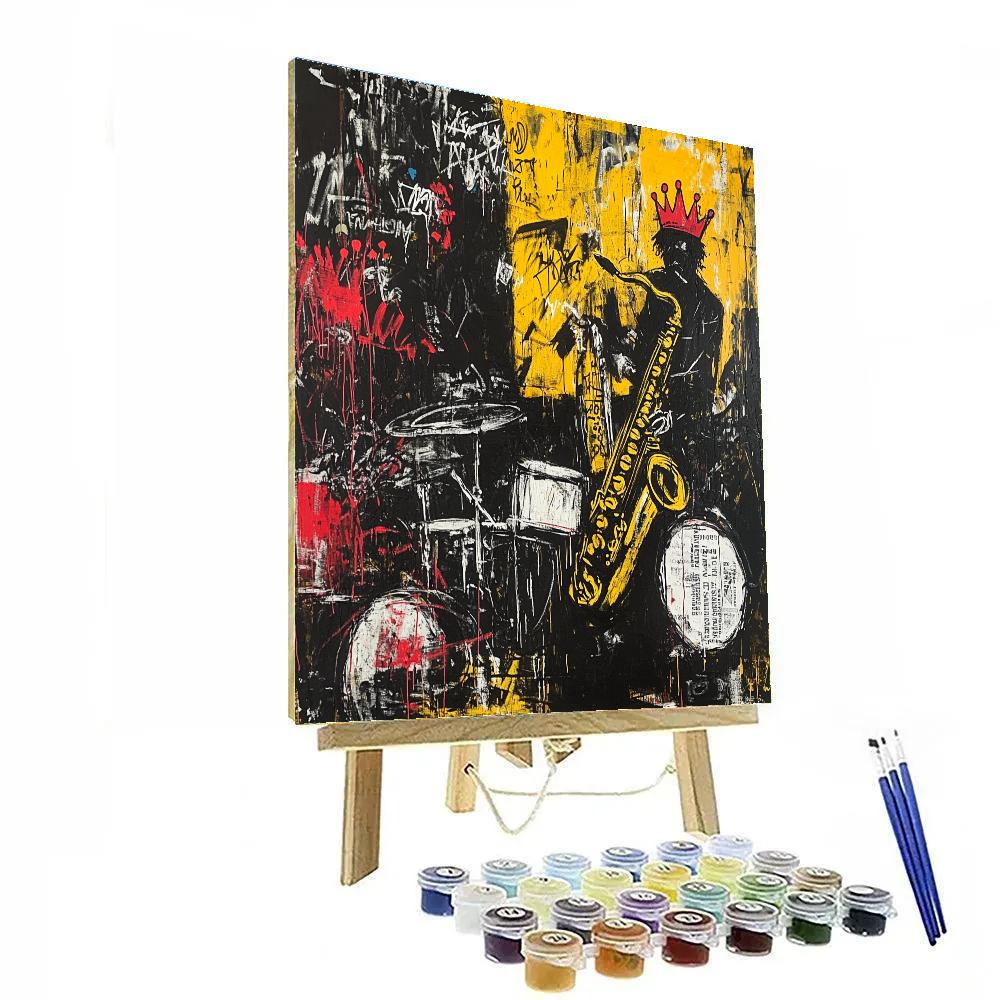 Jean-Michel Basquiat Inspired Street Jazz Night paint by number