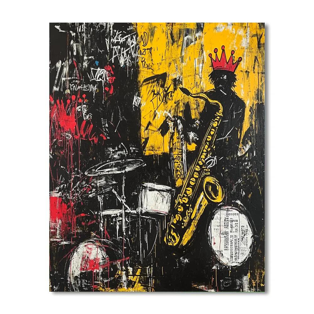 Jean-Michel Basquiat Inspired Street Jazz Night paint by number
