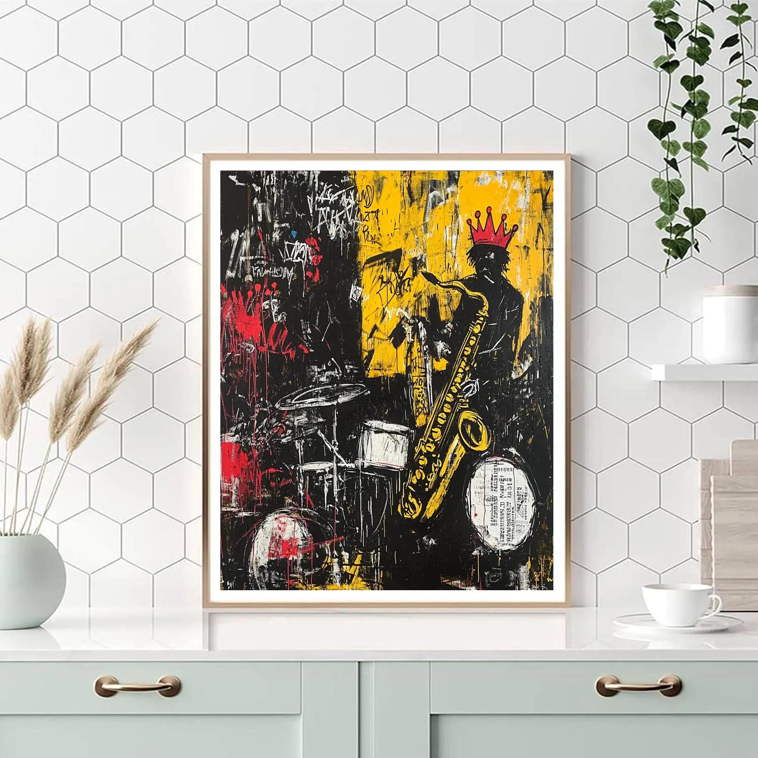 Jean-Michel Basquiat Inspired Street Jazz Night paint by number