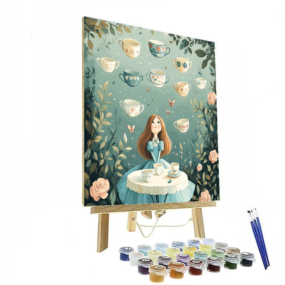 Alice Floating Teacup Planets paint by numbers