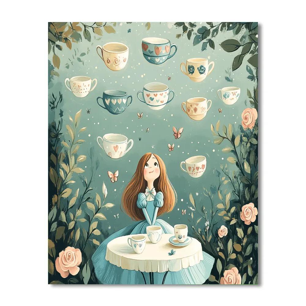 Alice Floating Teacup Planets paint by numbers