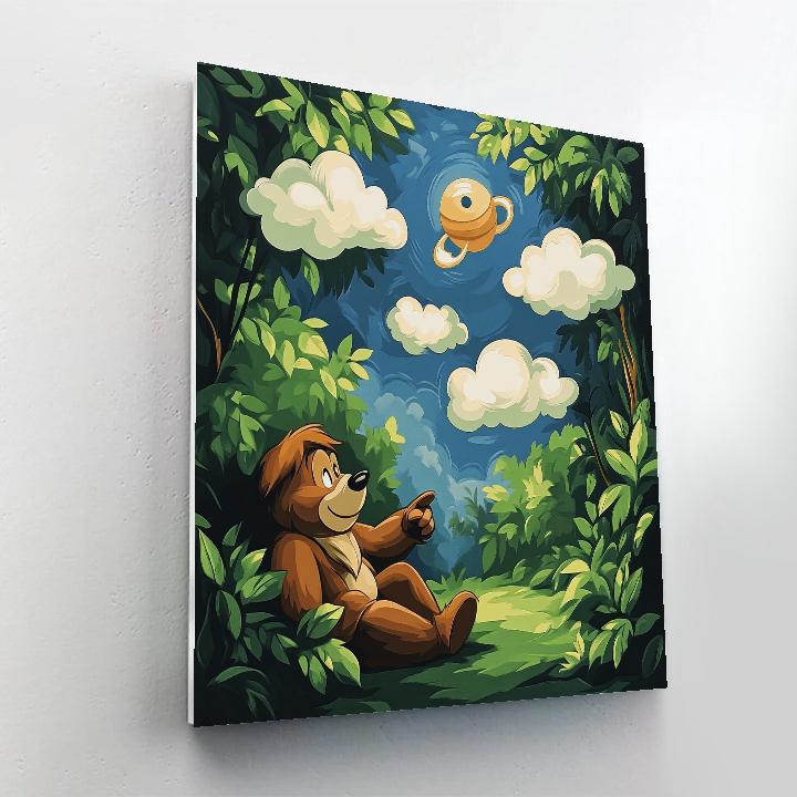 Baloo Jungle Cloud Shape Parade Paint by numbers art