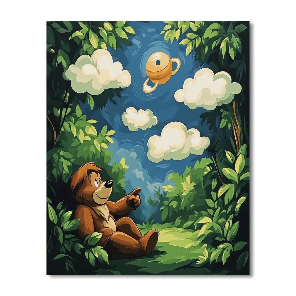 Baloo Jungle Cloud Shape Parade Paint by numbers art
