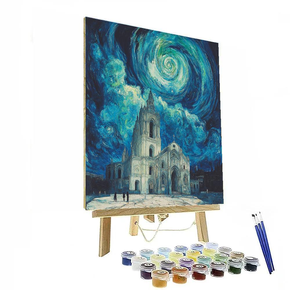 El Greco Inspired Mystical Cathedral Clouds Painting by numbers kit