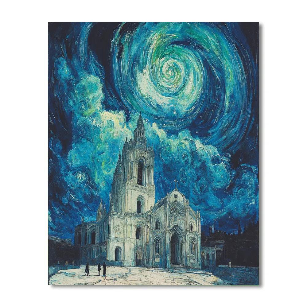 El Greco Inspired Mystical Cathedral Clouds Painting by numbers kit