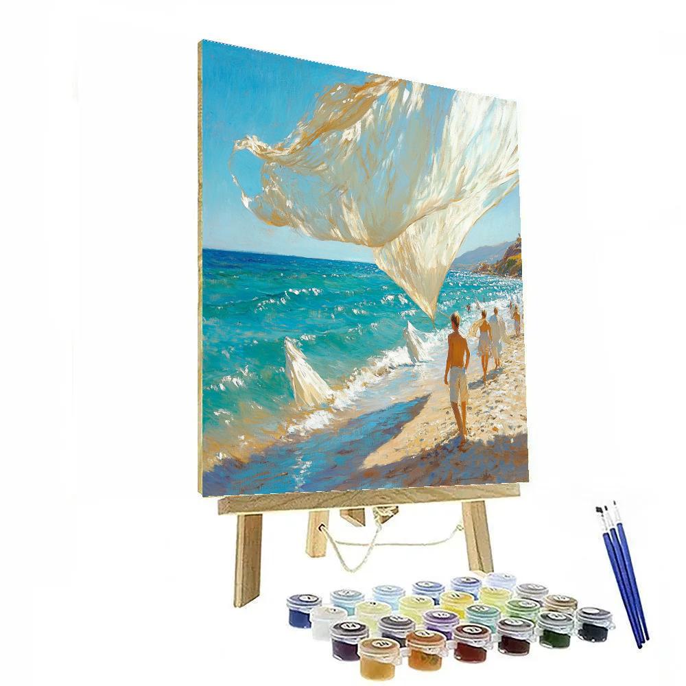Joaquin Sorolla Inspired Beach Afternoon Sun paint by number
