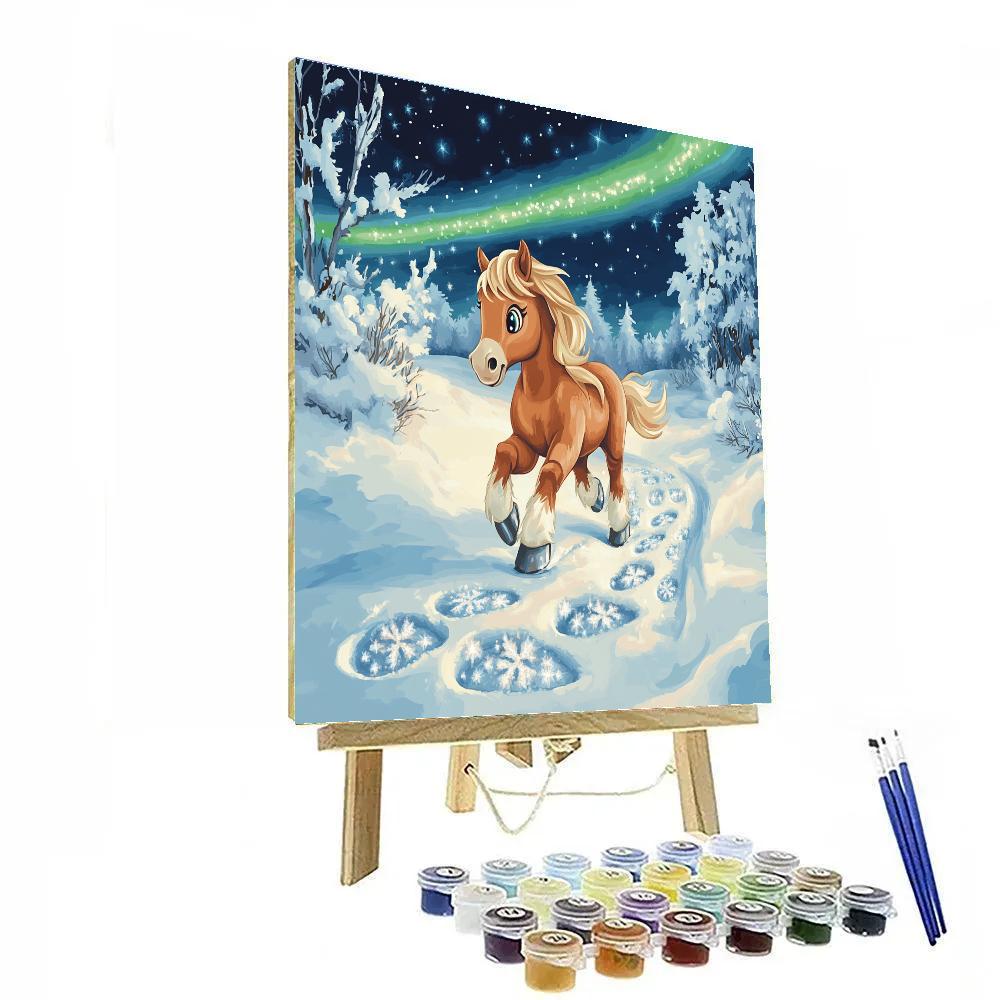 Sven Northern Lights Snow Trail paint by number