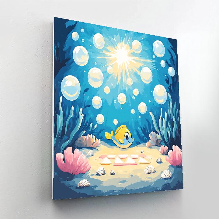 Flounder Bubble Star School paint by color