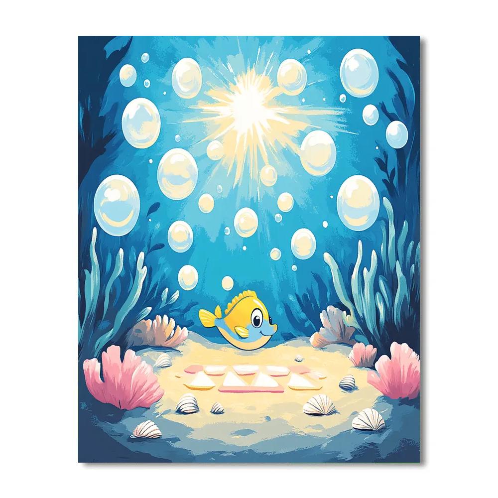 Flounder Bubble Star School paint by color