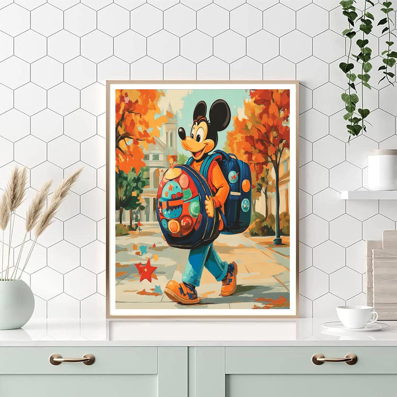 Goofy Space Backpack School Walk paint by color