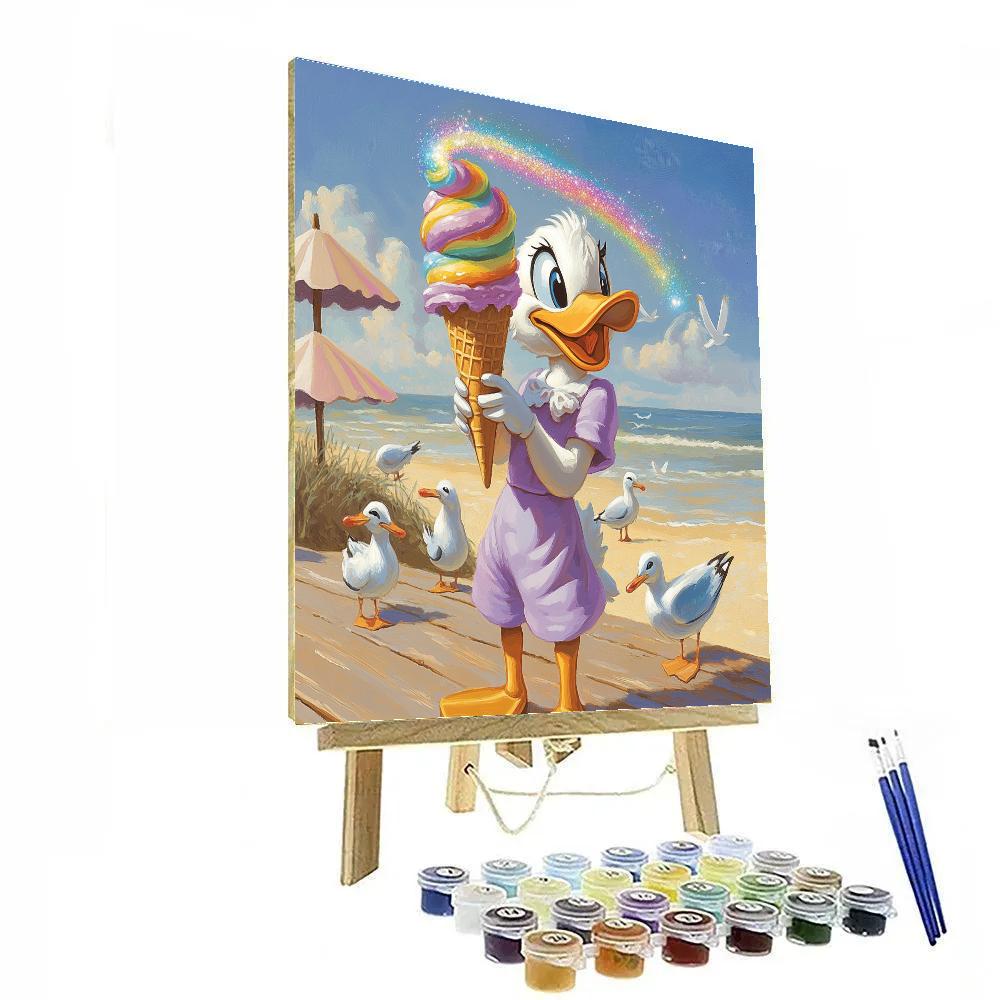 Daisy Duck Sparkle Comet Ice Cream Number painting