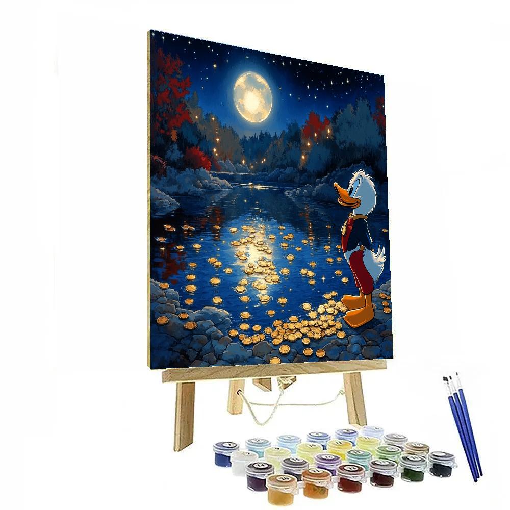 Scrooge McDuck Moonlight Coin Dive Pool painting number kit
