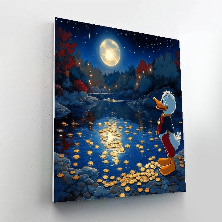 Scrooge McDuck Moonlight Coin Dive Pool painting number kit
