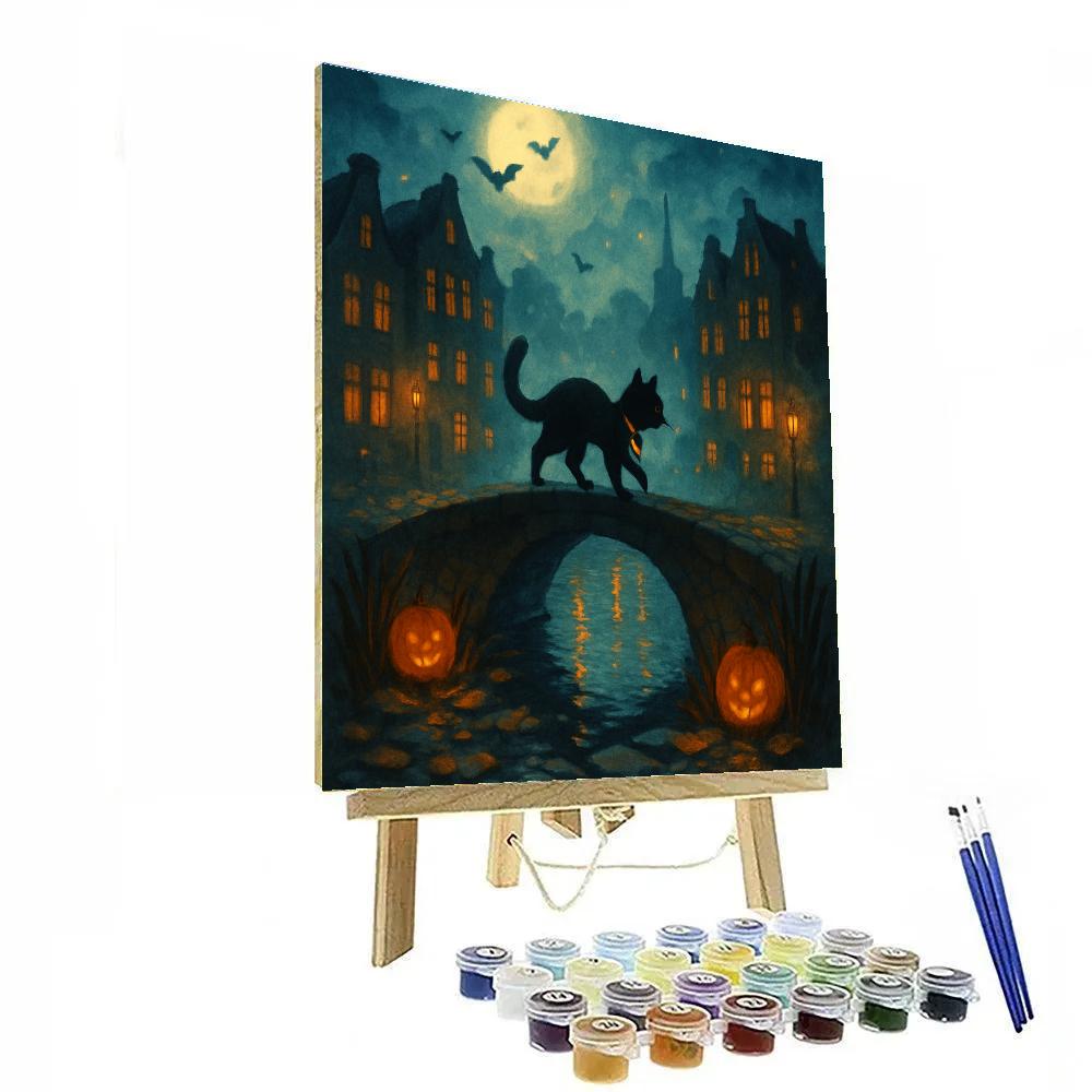 Lanterns Along The Hollow Canal paint by number
