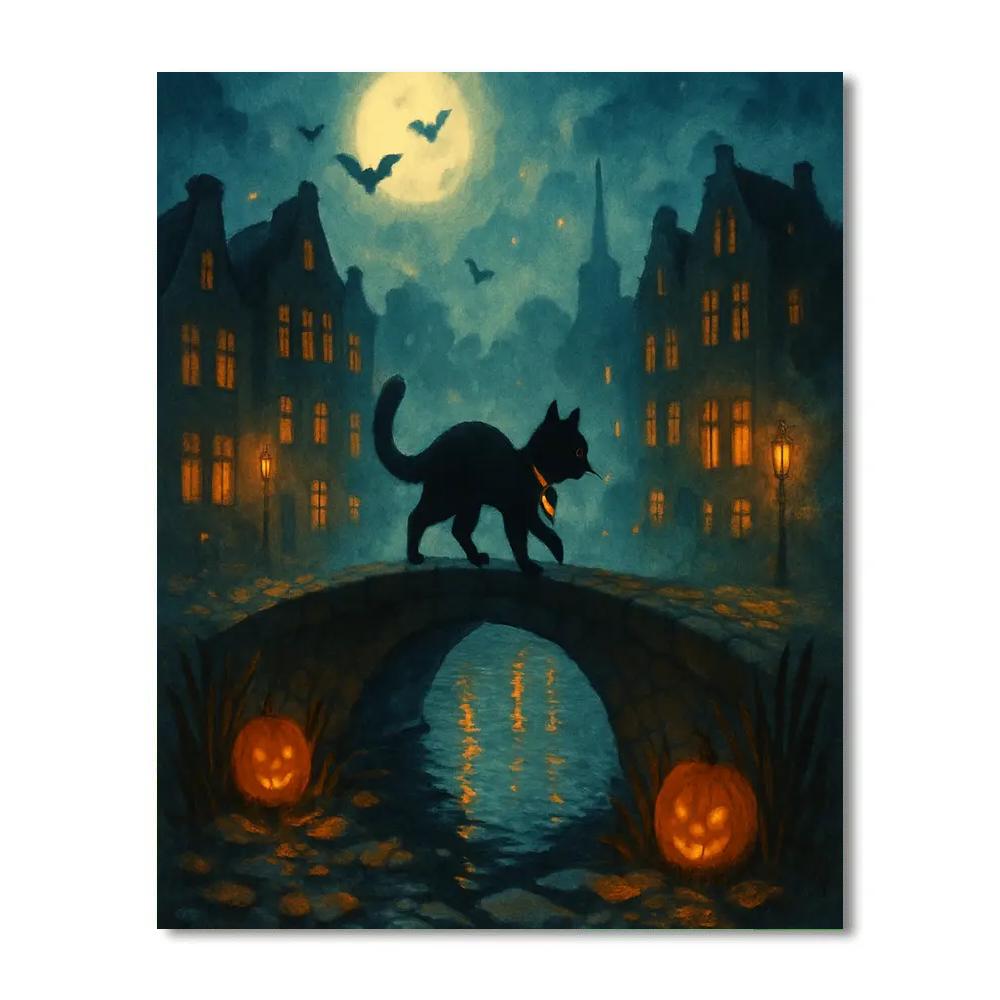 Lanterns Along The Hollow Canal paint by number