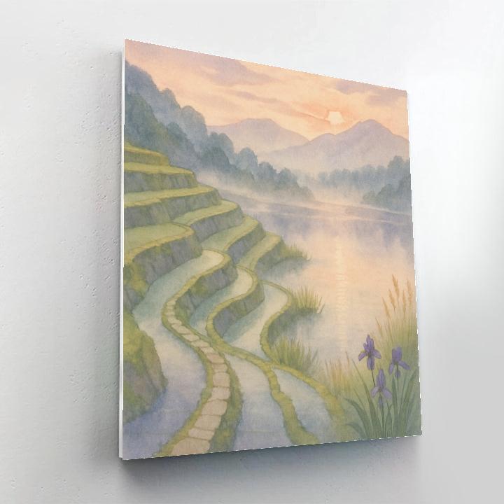 Misty Lavender Terraces At Dawn paint by color