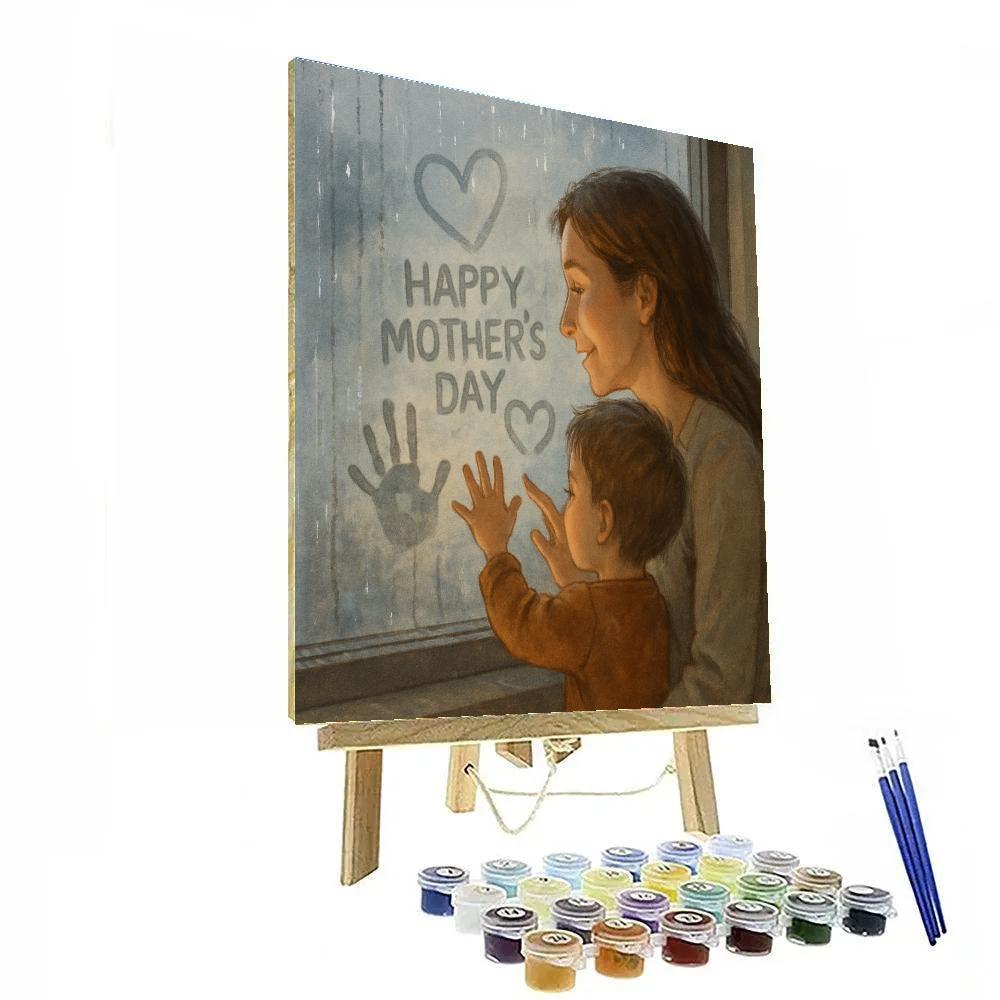 Rainy Day Window Drawing With Mom paint by number