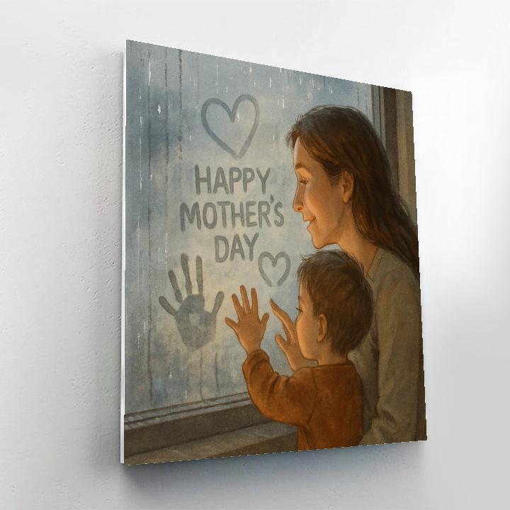 Rainy Day Window Drawing With Mom paint by number