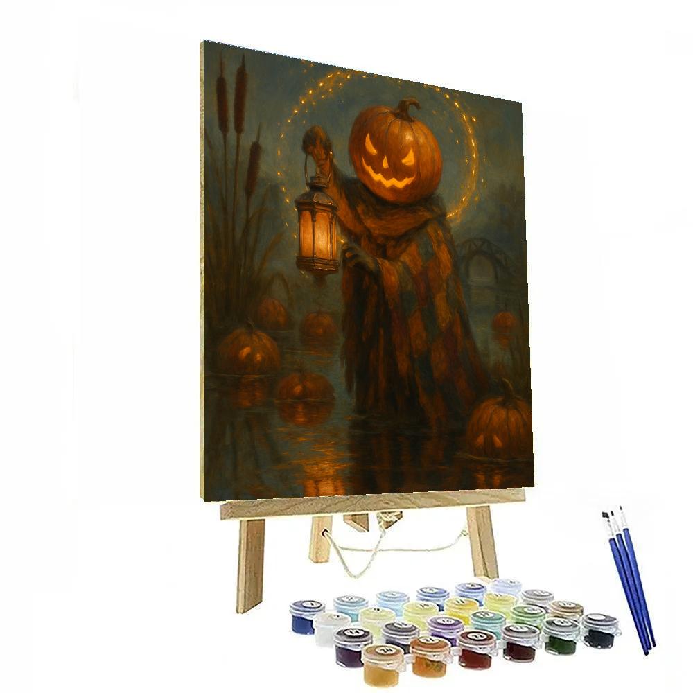 Lantern Keeper Of The Pumpkin Marsh Paint by numbers art