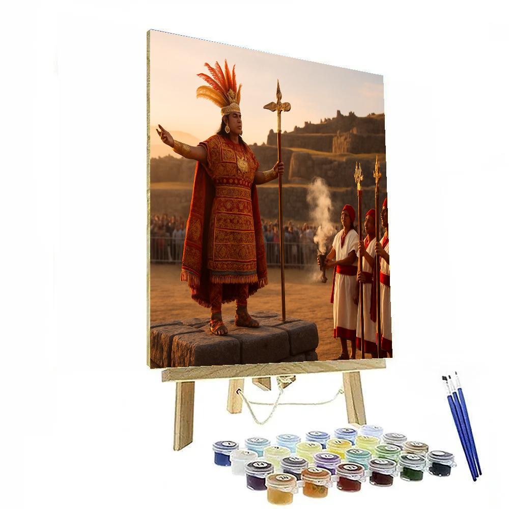 Inti Raymi Sunrise Procession Cusco paint by color