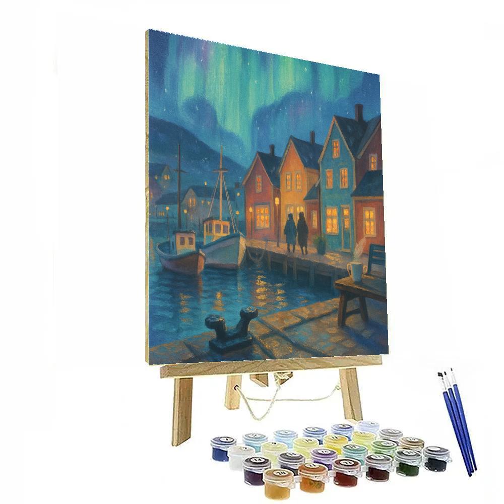 Aurora Harbor Tea Lights Paint by numbers art