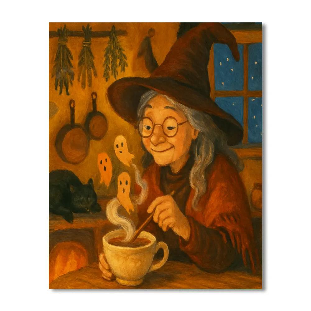 Teacup Seance In The Witch Kitchen Painting by numbers kit