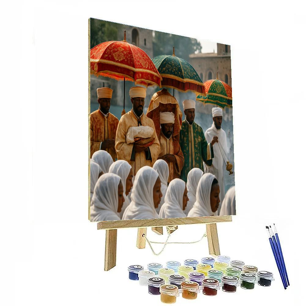 Timkat Epiphany Procession Gondar paint by numbers