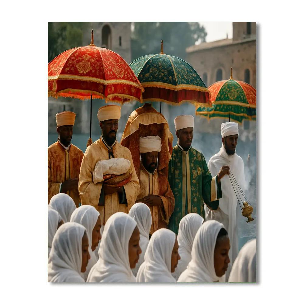 Timkat Epiphany Procession Gondar paint by numbers