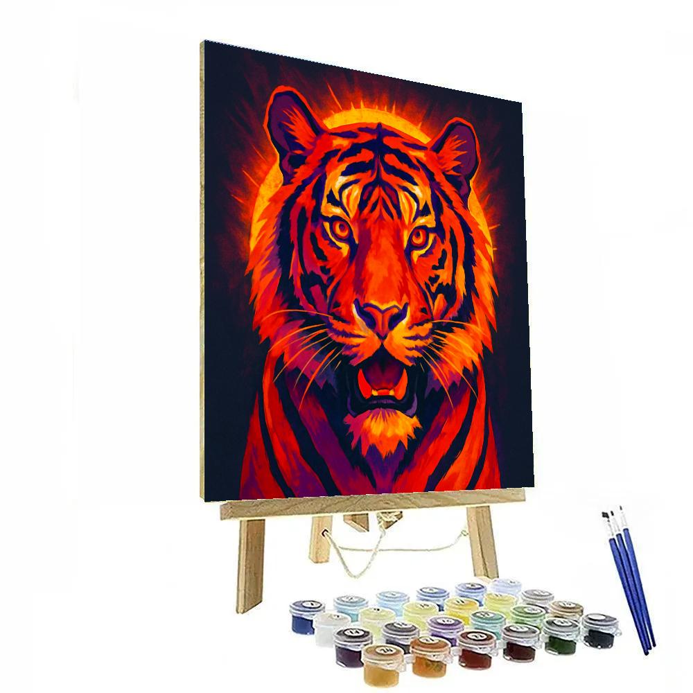 Solar Flare Tiger Focus paint by number