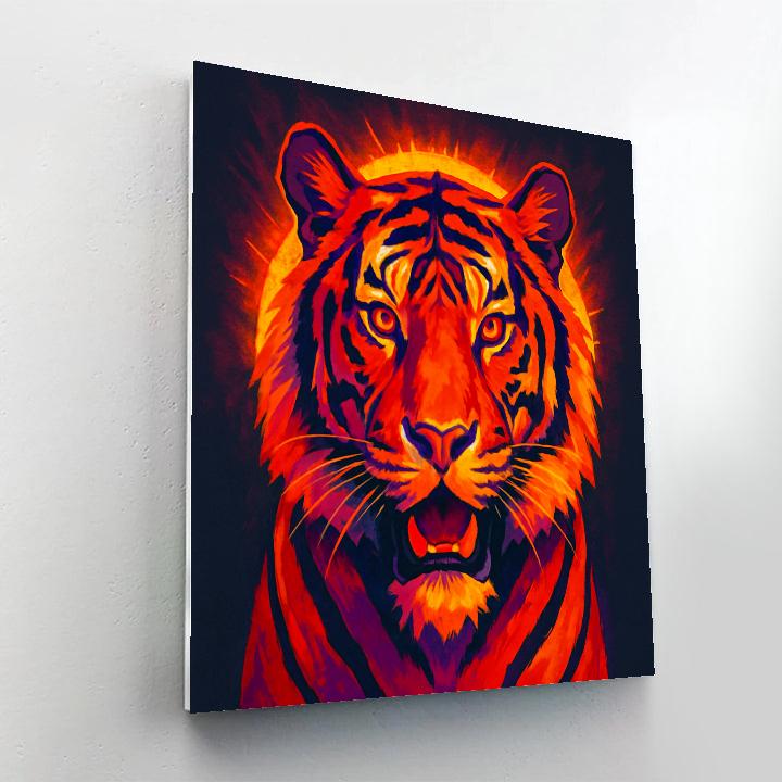 Solar Flare Tiger Focus paint by number