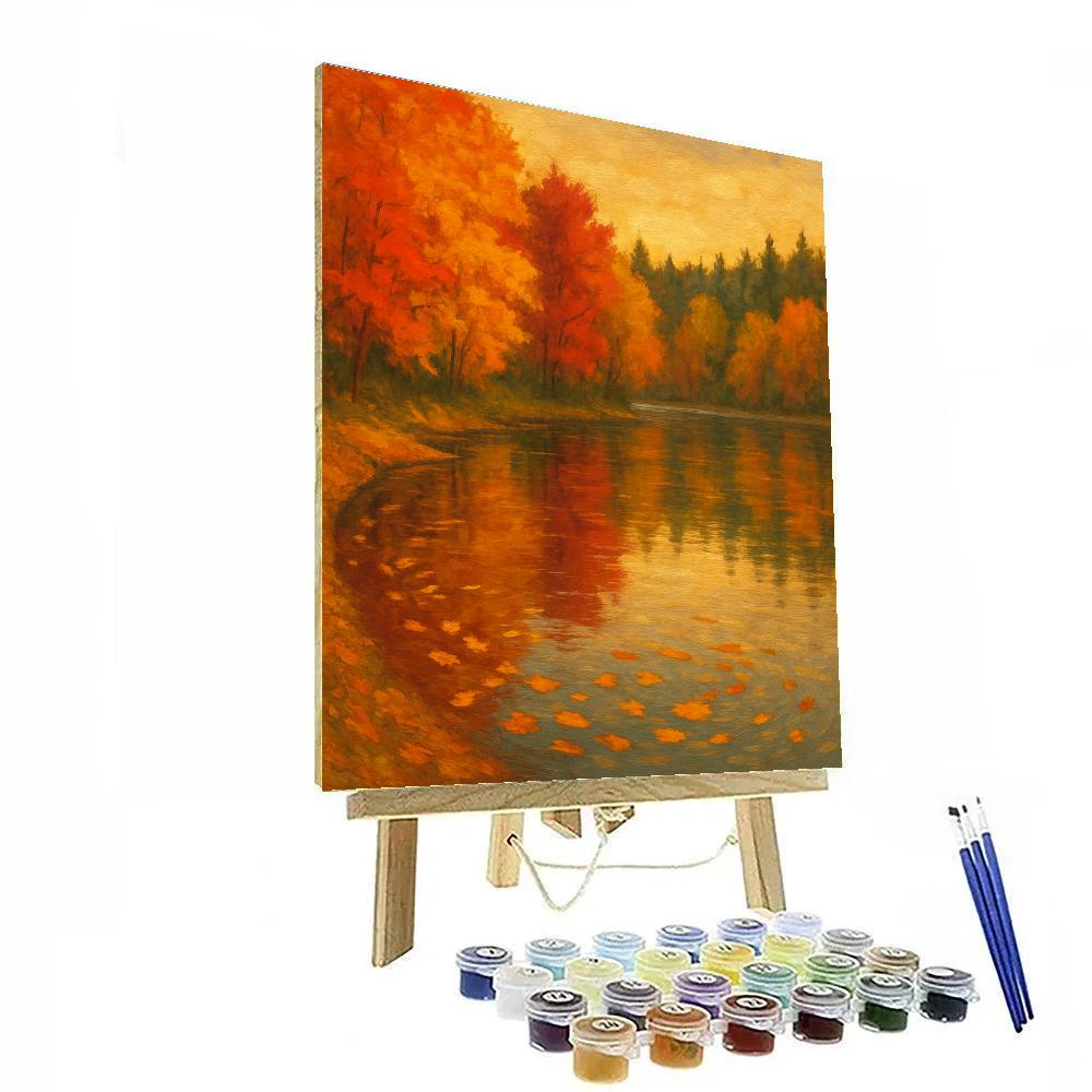 Autumn Quilt Reflections Lake Paint by numbers art