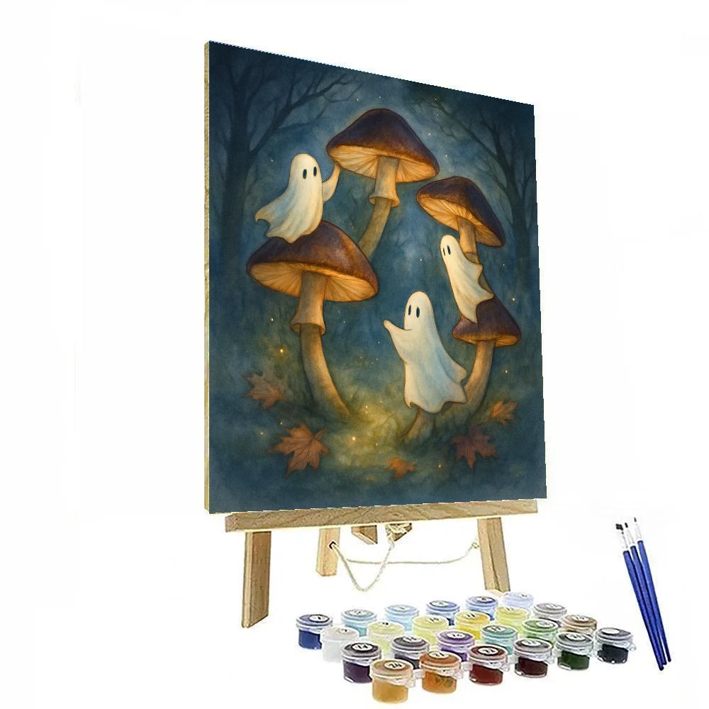 Moonlit Mushroom Carousel Paint by numbers art