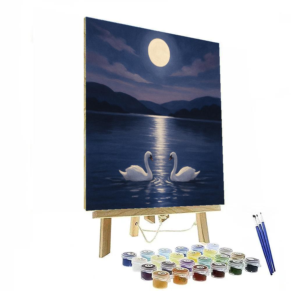 Moonlit Silver Path On Stillwater Paint by numbers kits