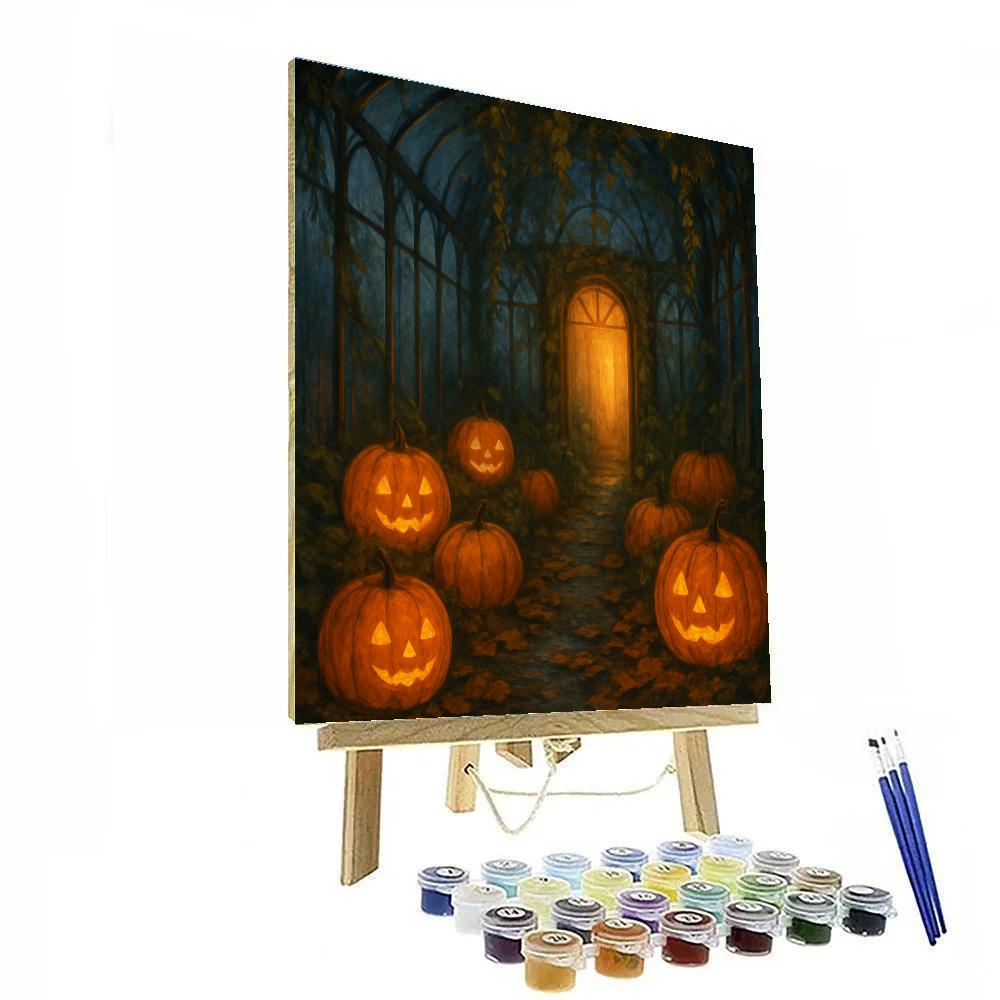 Haunted Conservatory Of Glass Pumpkins paint by color