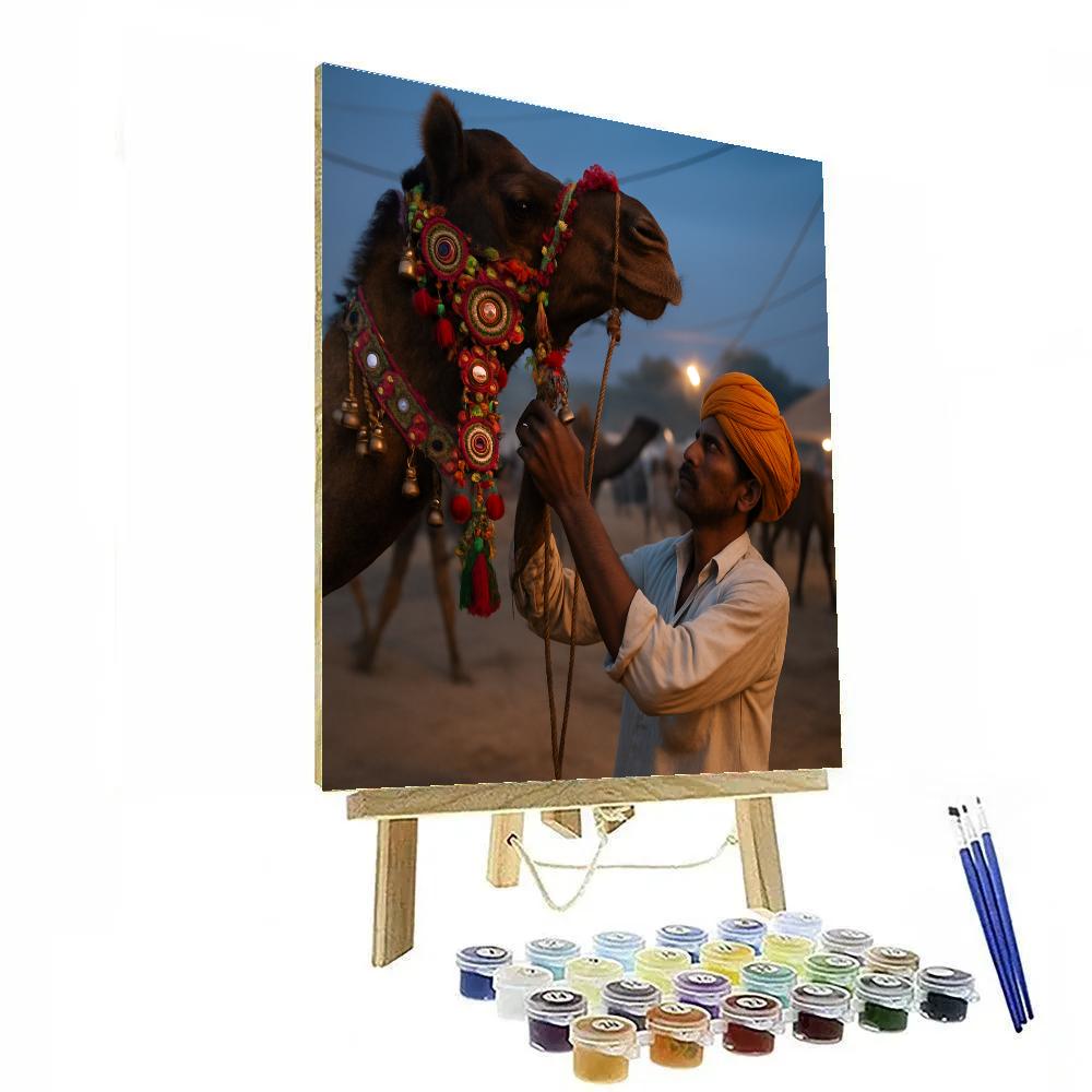 Pushkar Camel Fair Twilight Market paint by numbers