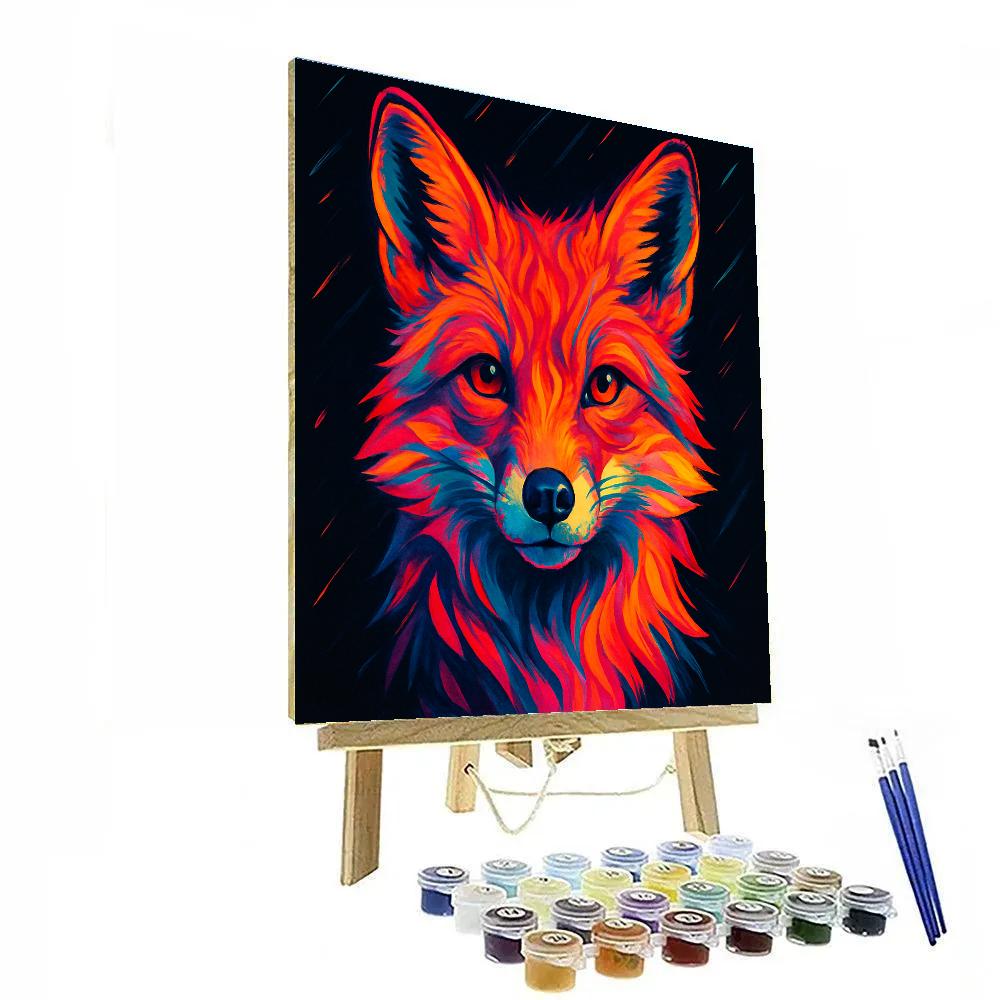 Meteor Bloom Fox Portrait painting number kit
