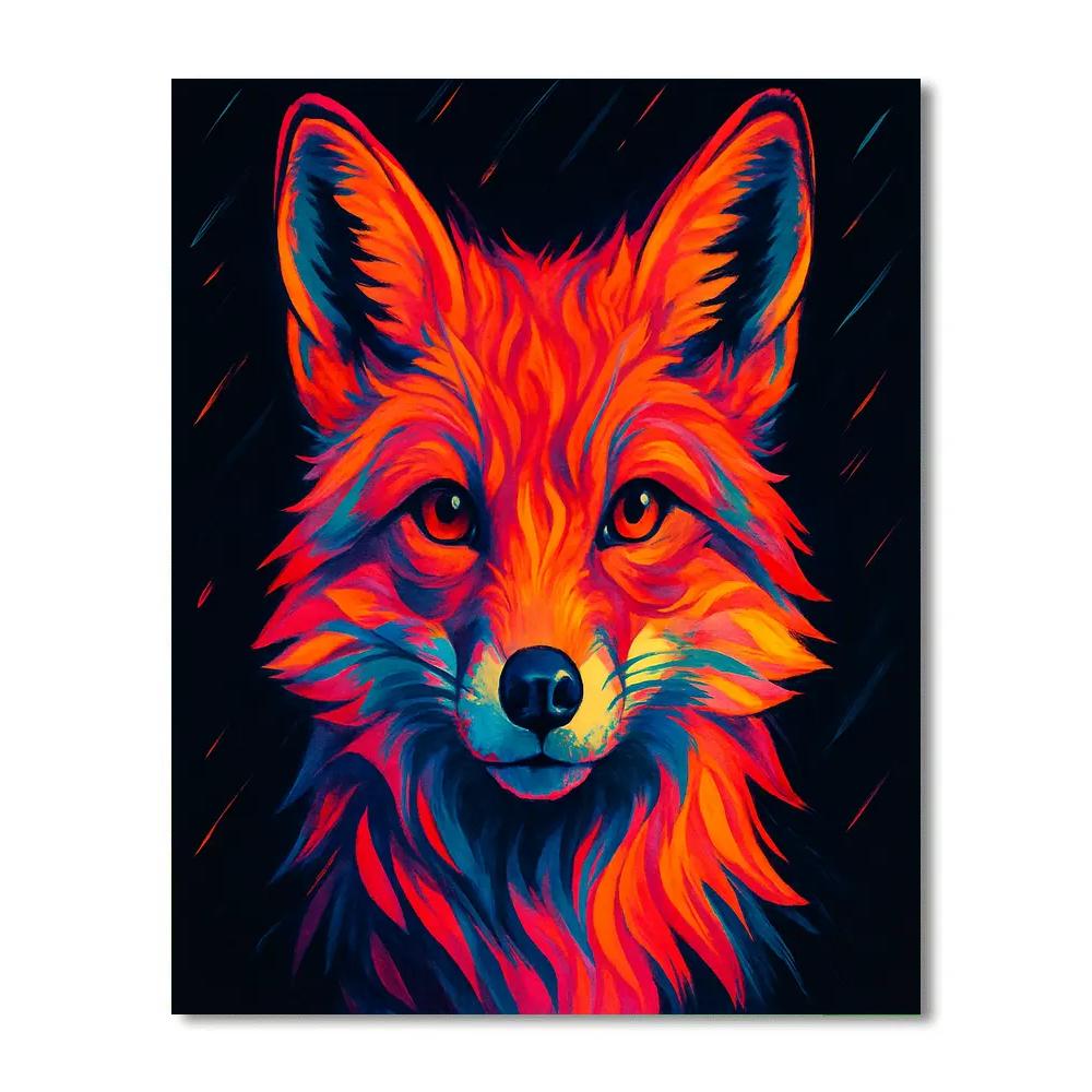 Meteor Bloom Fox Portrait painting number kit