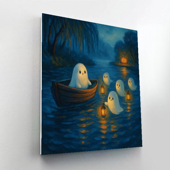 Candlelit Riverboat Of Friendly Spirits Painting by numbers kit