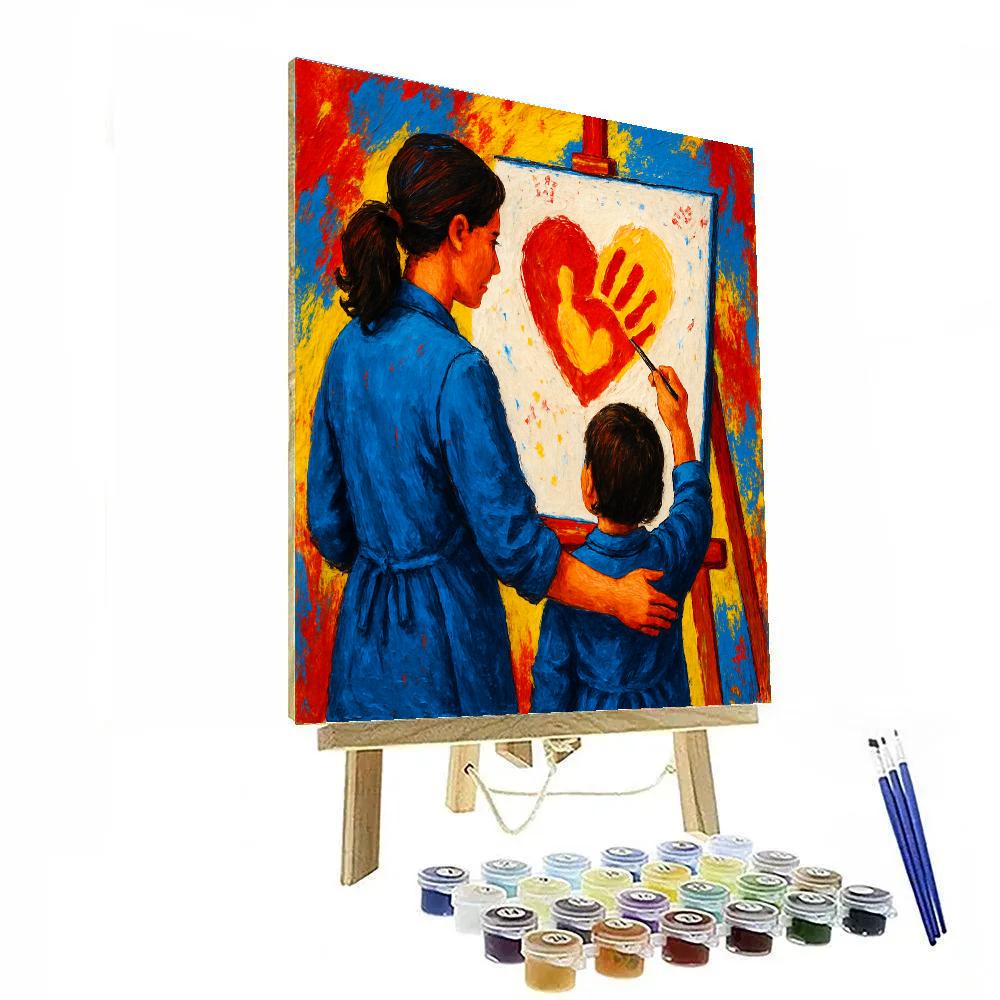 Hands Painted Together Mother Day Canvas Paint by numbers art